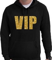 VIP goud glitter tekst hoodie zwart voor heren M