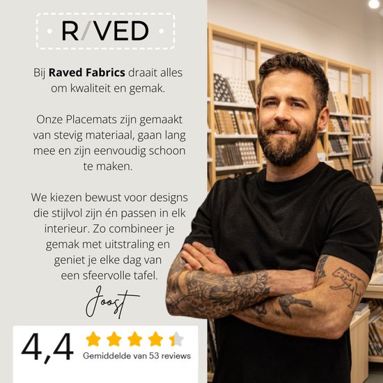 Sets de Napperons Raved Vera - Set de 6 pièces - Grès - Plastique - Table à manger - Sous-couche - Hydrofuge