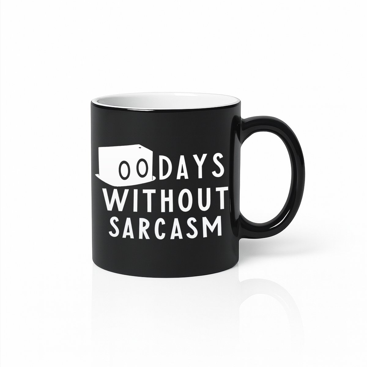 0 Days Without Sarcasm Black Magic Mok – 330 ml – Grappige Sarcastische Quote Koffiemok
