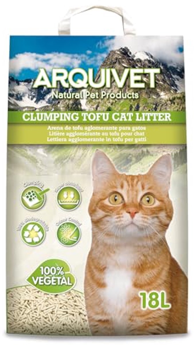 Tofu Kattenbakvulling, 18 l, bindmiddel en absorberend