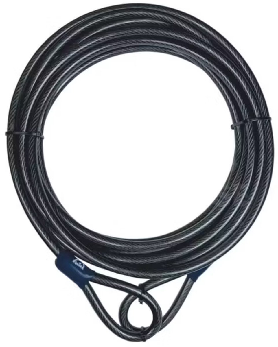Staalkabel met lussen - 5m - 12mm - Veiligheidskabel - Beveiligingskabel - Kabelslot - Weerbestendig - Squire 12C/5M