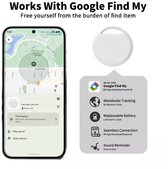 Fozriybefy Mini GPS Tracker – Bluetooth Anti-verlies Sleutelhanger Voor Huisdieren, Sleutels & Telefoon – Bereik 15 Meter, Blauw 3 miniatura