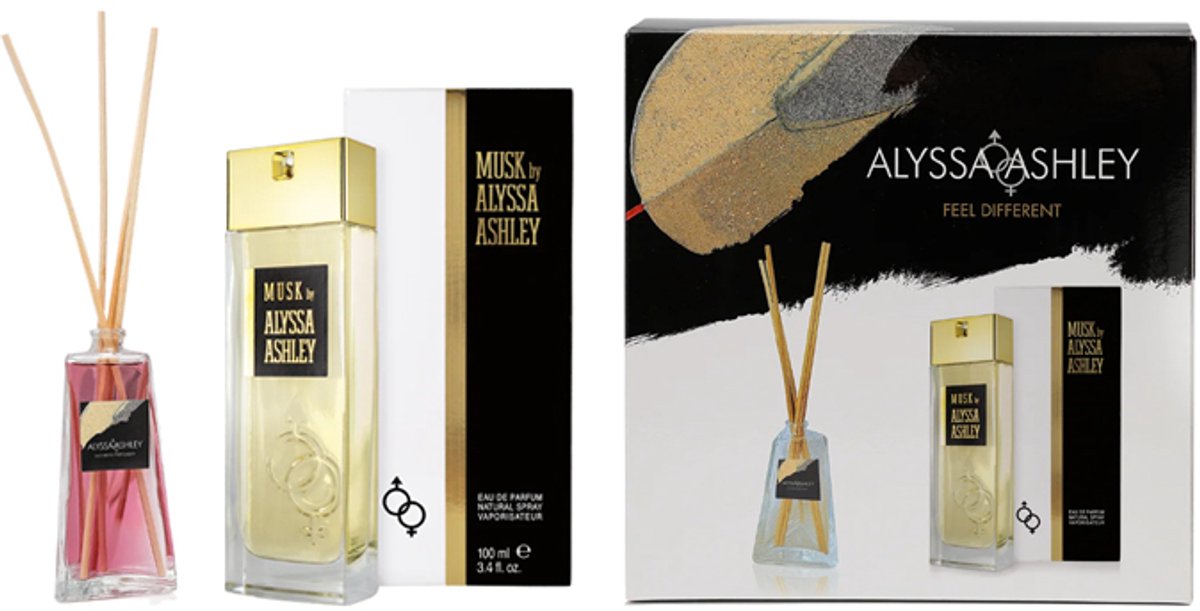 Alyssa Ashley Musk Giftset - 50 ml eau de parfum spray + geurstokjes - cadeauset voor dames