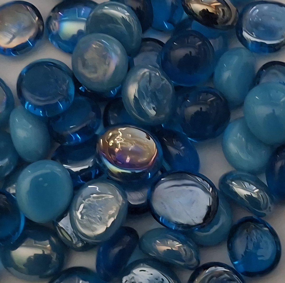 Mini Glas Nuggets Mozaiek Steentjes Turquoise mix 250 gram