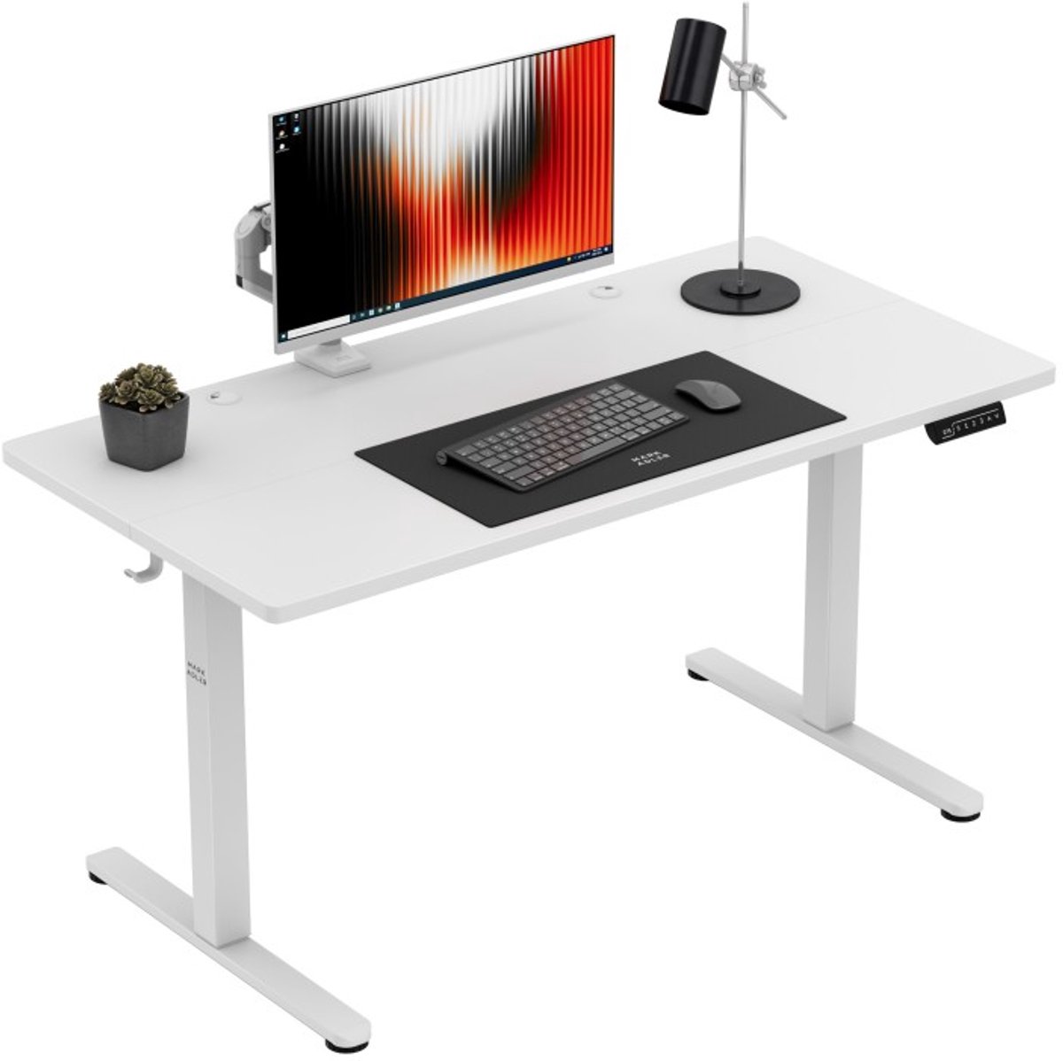 Mark Adler-Bureau-Leader 7.3-140x70 cm-Elektrisch verstelbaar-Wit