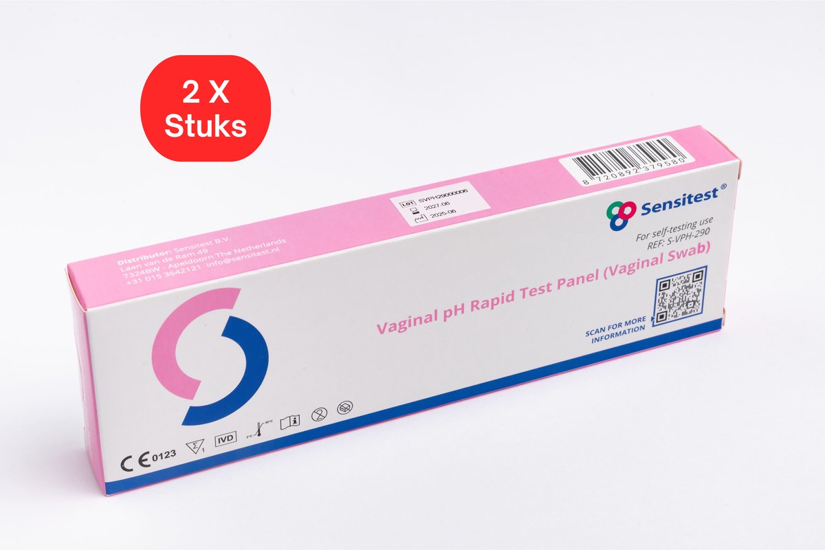 Vaginale pH Zelftest – 2 stuks - Thuis Test voor Vrouwelijke Intieme Gezondheid – Snelle & Betrouwbare Uitslag