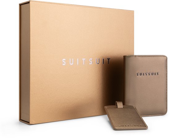 SUITSUIT Reis Giftset - Paspoorthoesje - Bagagelabel - Pasjeshouder - Corinthian Bronze