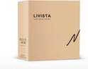 Bruine kartonnen verpakking met 'LIVISTA HOME, GARDEN AND PETS' logo en verzendingsinformatie.