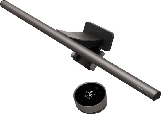 BenQ ScreenBar Halo 2 Monitor Lamp, Dimbare LED Lamp met Backlight, Anti-verblindend - Eye-Care - Wireless Controller - Auto-Dimming - Compatible met Flat and Curved Monitors - USB Powered