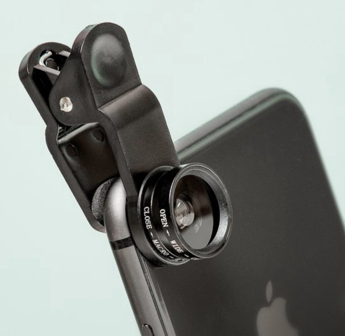 Bruno Banani Universele Smartphone Opzetlens Set - 3-in-1 Clip-On Kit - Fisheye 180graden, Groothoek & Macro - Inclusief Opbergzakje en lenskappen