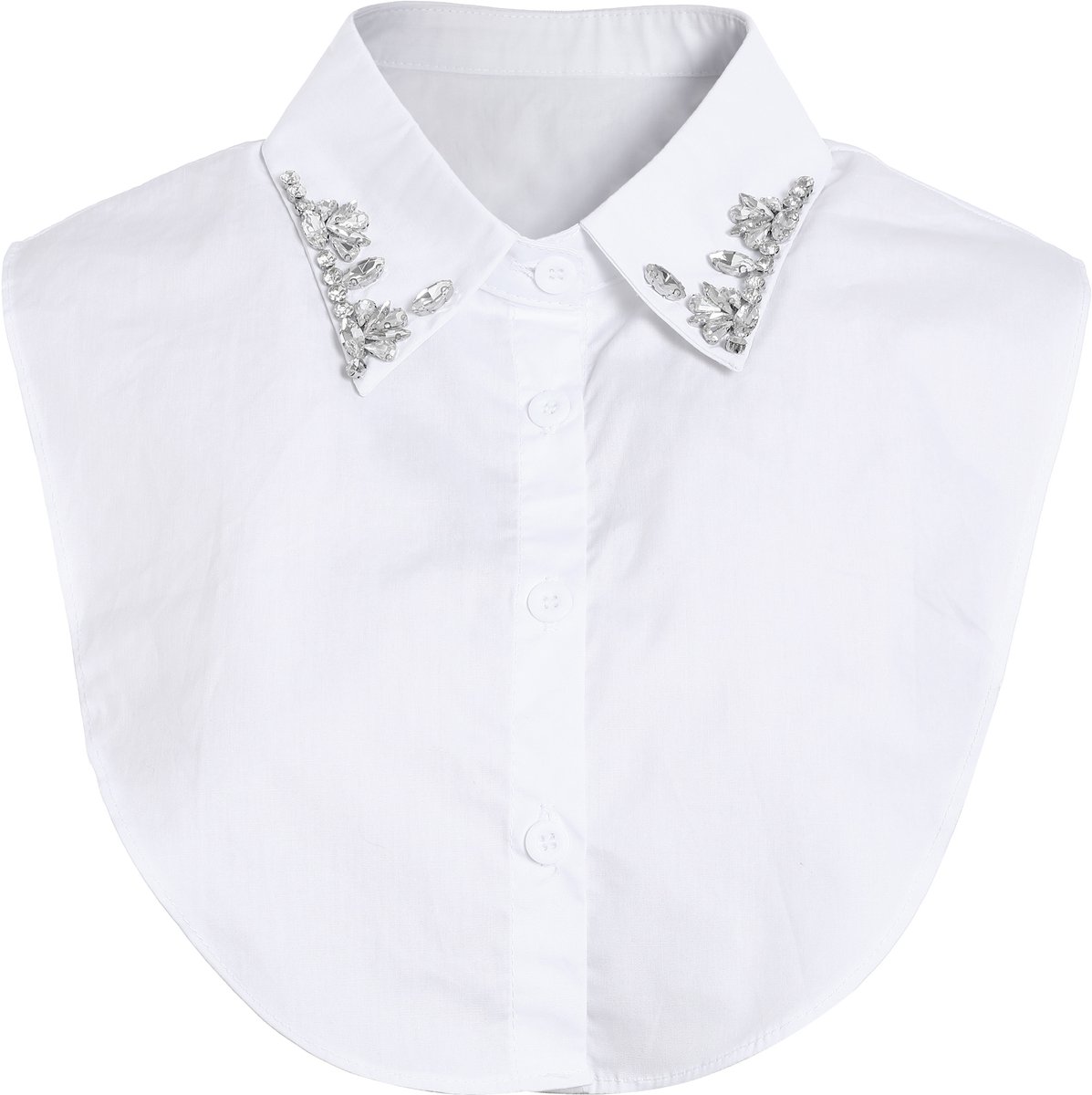 Dames Los Kraagje - Wit - Puntkraag - Flower Zirkonia