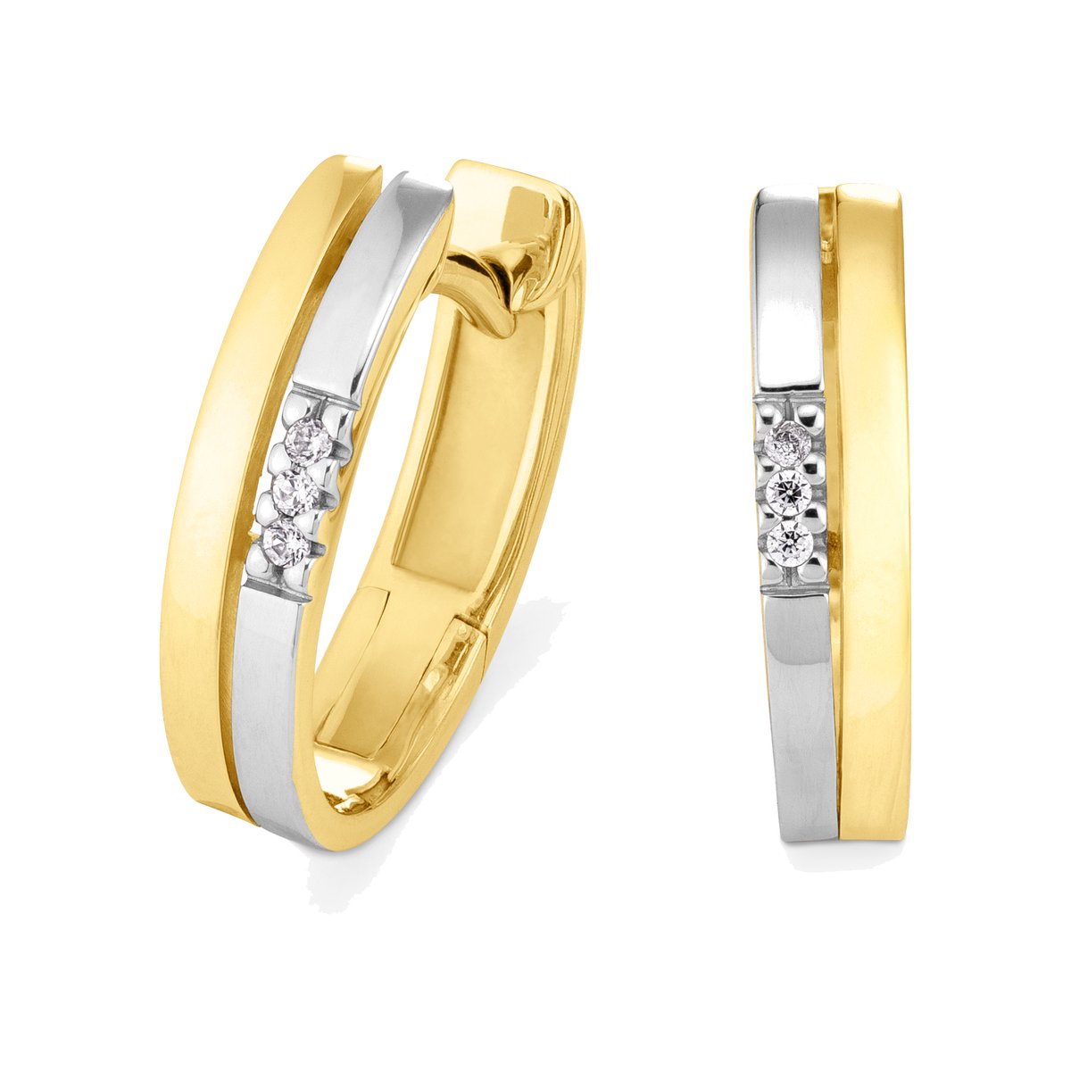 Orolino Ohrringe Gold 585 mit 6 Brillanten zus. 0,03ct.