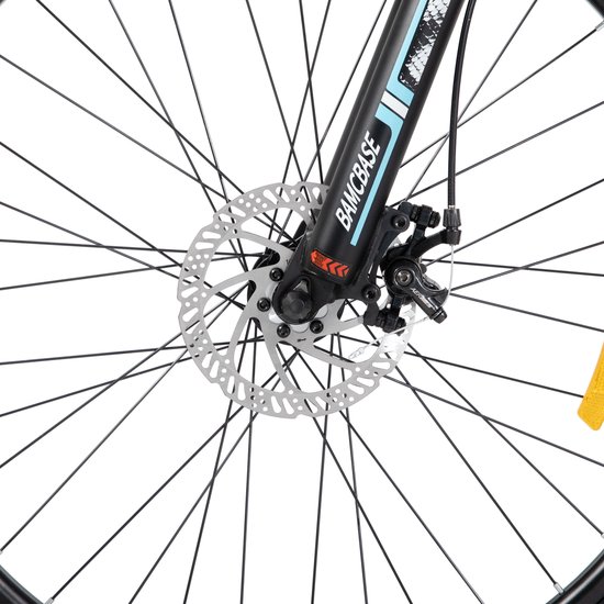 Bamcbase Sedona voorvering mountainbike - 27.5" - aluminium frame - 21 versnellingen - handrem - mechanische schijfremmen - Bell - spatborden - zwart - Geschikt voor buitenactiviteiten in de lente van Bamcbase — afbeelding 5