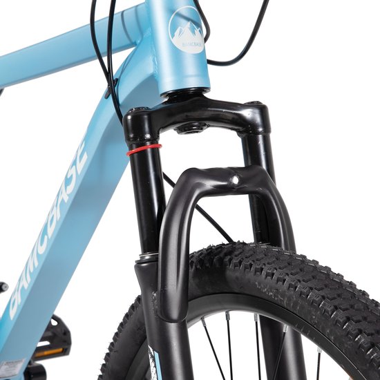 Bamcbase Sedona voorvering mountainbike - 26" - aluminium frame - 21 versnellingen - handrem - mechanische schijfremmen - Bell - spatborden - blauw - Geschikt voor buitenactiviteiten in de lente van Bamcbase — afbeelding 5
