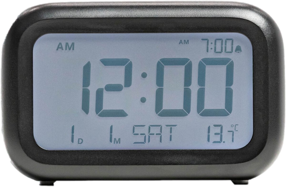 Yuconn Digitale Wekker - Kinderwekker - Alarm Klok - Wekker Kinderen Inclusief Batterijen - Achtergrond Verlichting - Reiswekker - Weekendmodus, Temperatuurmeter- Zwart