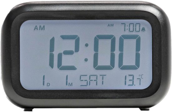Yuconn digitale wekker – kinderwekker – inclusief batterijen – weekendmodus – temperatuurmeter – zwart