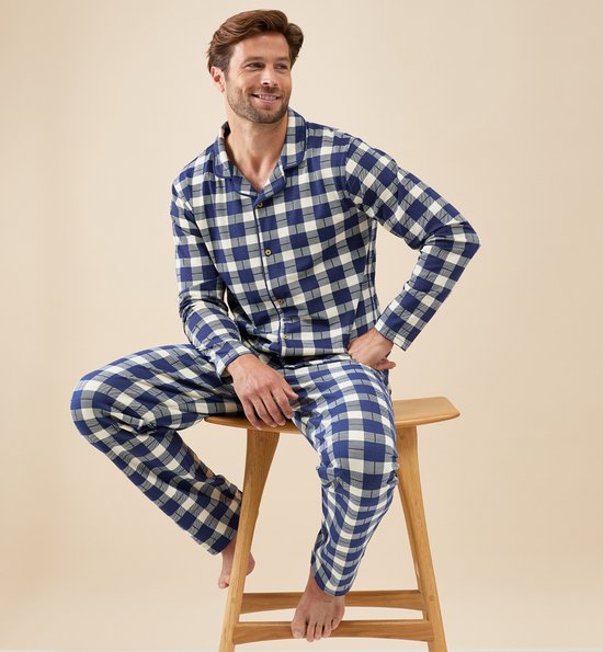 Pyjama Lable Little Label - Pyjama classique Jules pour homme - Grands carreaux bleu ...