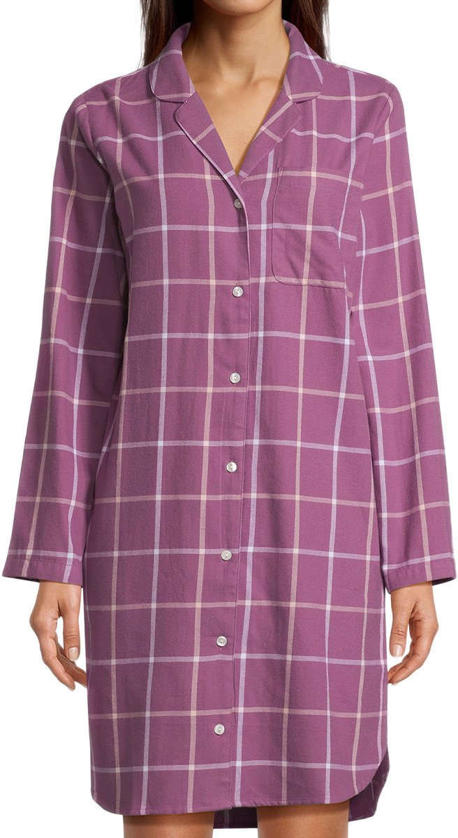 Seidensticker Dames nachthemd Classic Flanell mauve shadow