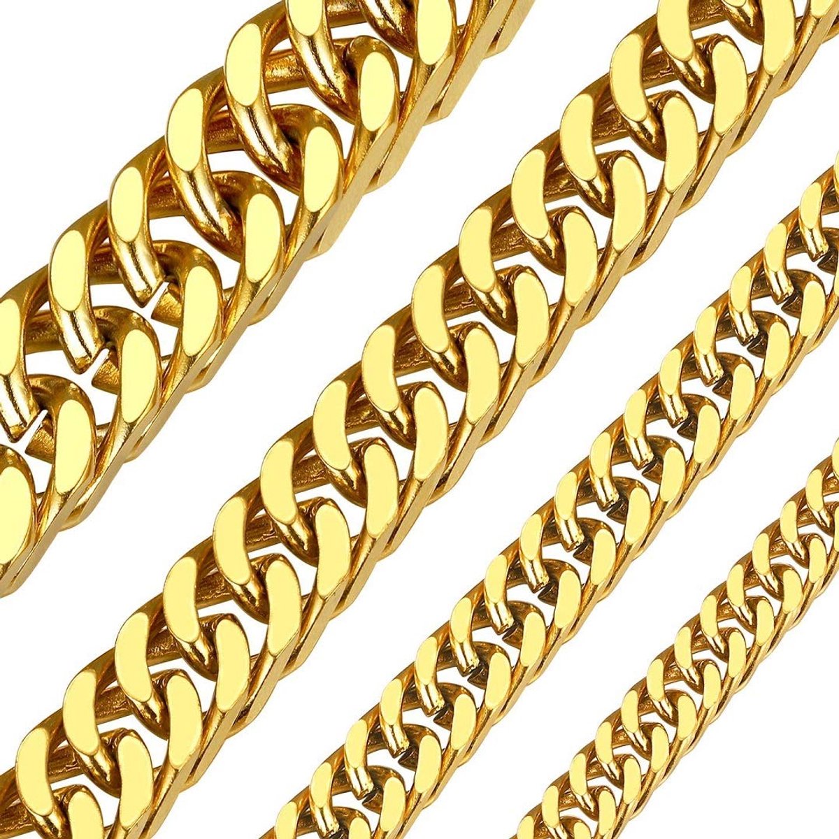 Cuban Chain - 5mm 7mm 10mm 13mm - RVS Miami Curb Link - 18 tot 30 Inch