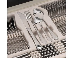 Babij Cooking Bestekset 72-delig – RVS – Voor 12 Personen – Inclusief Luxe Koffer – Vaatwasserbestendig