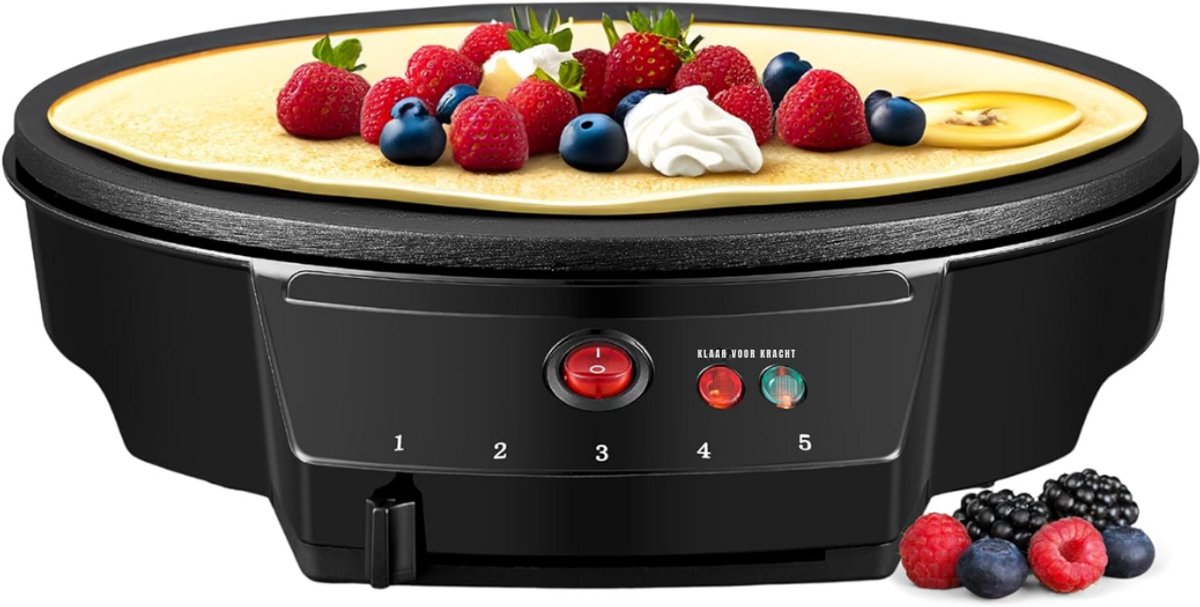 SCH® Pannenkoekenmaker - Pancake maker - Pannenkoek - Zwart - ‎36cm x 30cm x 8cm