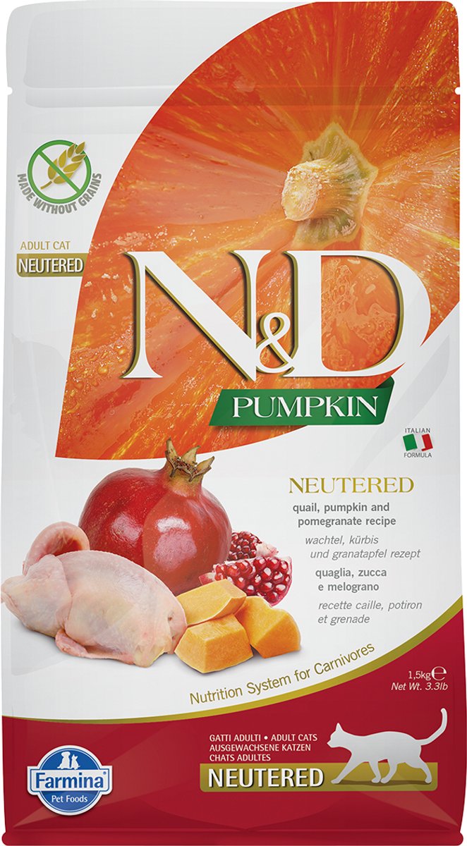 Farmina N&D Pumpkin Neutered Kattenvoer - Quail - 10 kg
