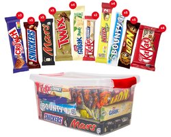 Assortiment chocoladerepen Mars & Nestlé - 42 stuks - 1914g - Mars, Snickers, Twix, Bounty, KitKat, Lion, Galak, Crunch & Nuts