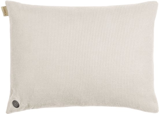 Kuddle Warmtekussen Oplaadbaar - Gebreid 'Off white' 45x60cm - Draadloos & Elektrisch - Inclusief Powerbank