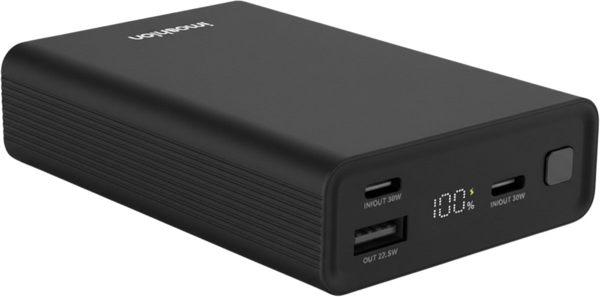 imoshion Powerbank 20000 mAh - 30W Ultra Snellader - LED indicator - USB C & USB A - Geschikt voor o.a. iPhone en Samsung - Universeel - Zwart - imoshion - €39,99