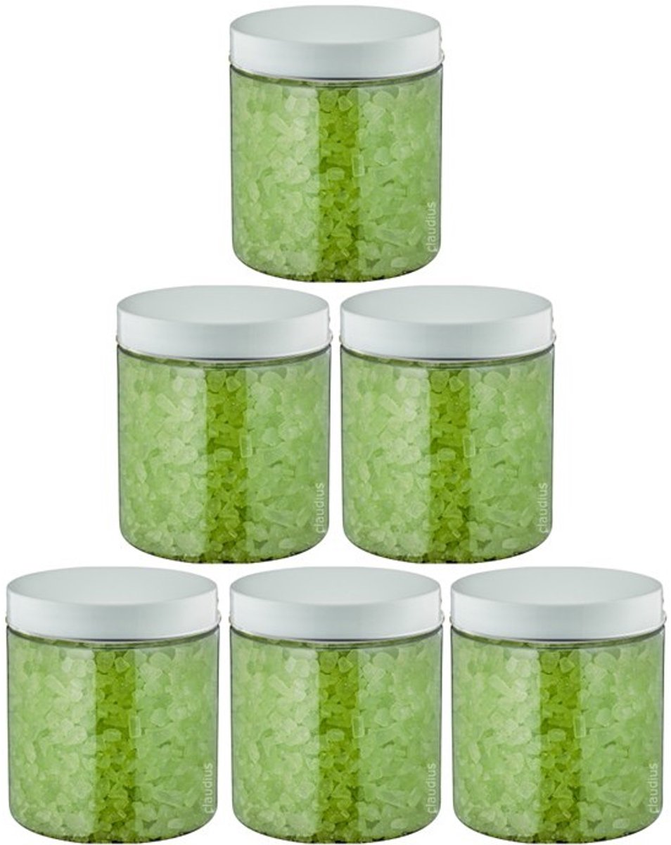 Claudius Badzout Eucalyptus - 300 gram - Pot met witte deksel - set van 6 stuks