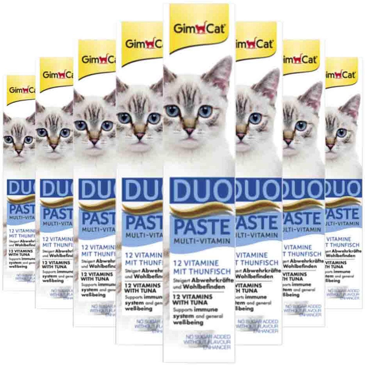 8x GimCat Multi-Vitamin Duo-Pasta Tonijn - Vitamines 50 gr