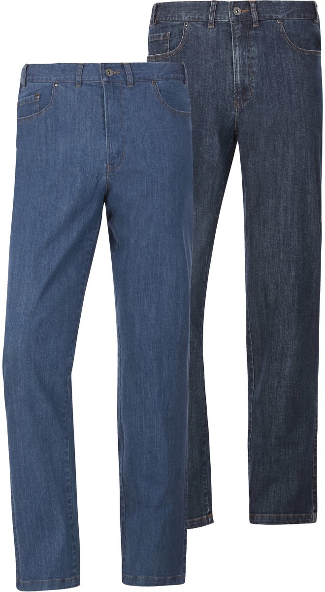 Jan Vanderstorm herren Jeans, Set Van 2 - 29 - blauw - Plus Size
