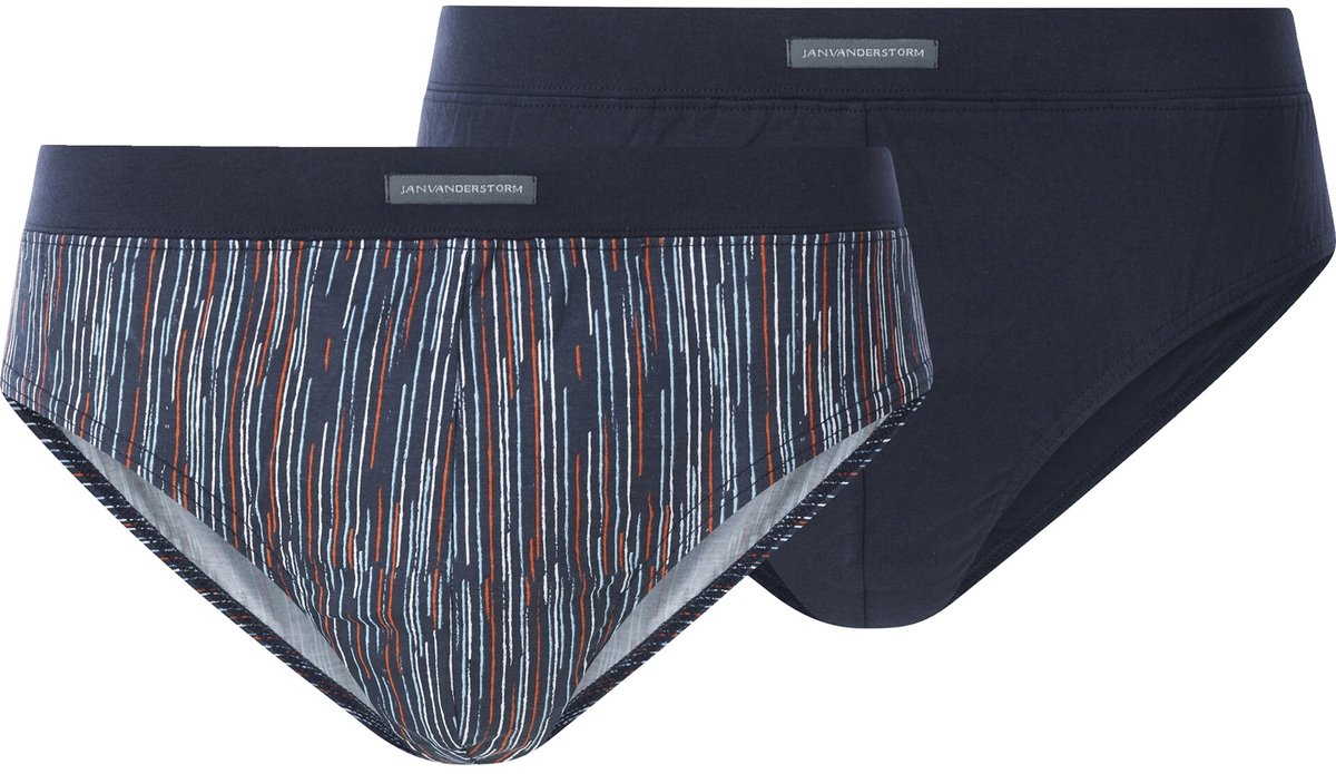 Jan Vanderstorm herren Slips, Set Van 2 - 14 - donkerblauw - Plus Size