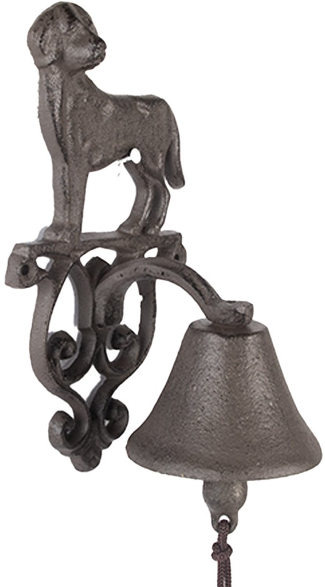 Clayre & Eef Ouderwetse Deurbel Hond 14x14x24 cm Bruin Metaal — afbeelding 3