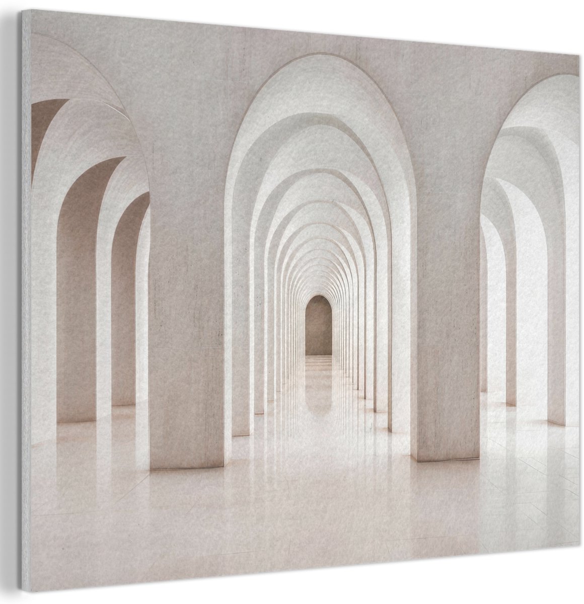 Akoestisch wandpaneel 70x50 cm - Vilt schilderij Hal - Bogen - Symmetrisch - Modern - Akoestische panelen - Geluidsdempende wanddecoratie - Geluidsisolatie woonkamer - Muurdecoratie geluidspanelen