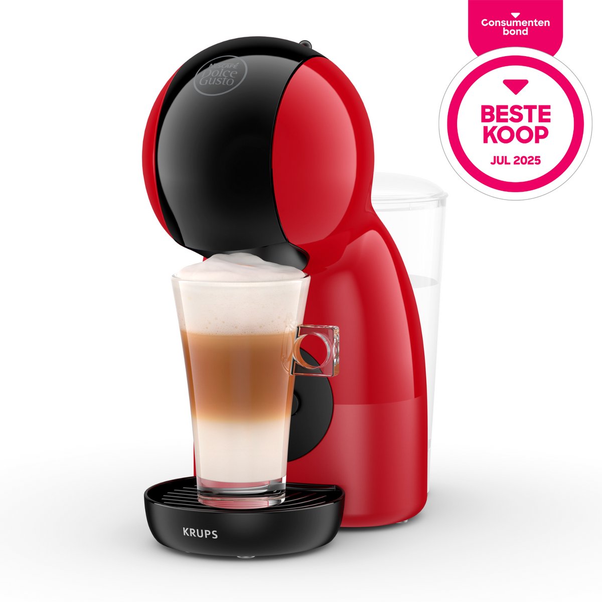 Krups NESCAFÉ Dolce Gusto Piccolo XS KP1A3510 - Koffiecupmachine - Rood - Compact - 15 Bar Druk thumbnail 2