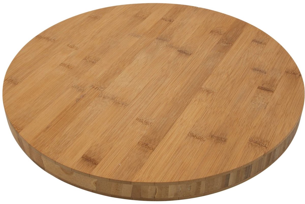 Cookinglife Snijplank Organic - Ronde 40 cm - Bamboe Serveerplank - Bamboo Cutting Board- Bruin - Hygiënisch Mesvriendelijk