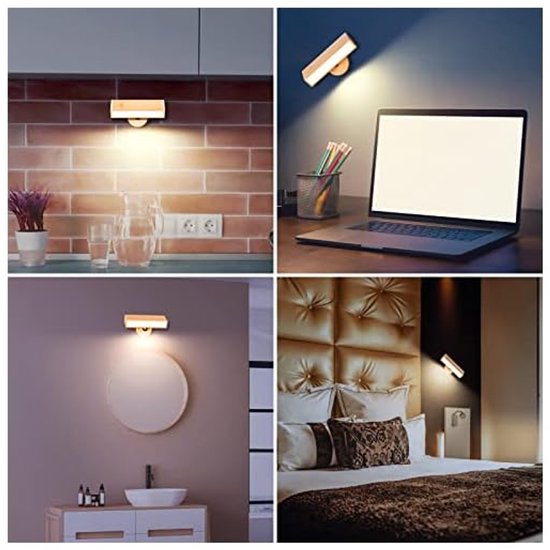 Leeslamp, wandmontage, slaapkamer, touchbediening, helderheid, nachtlampje van Merkloos — afbeelding 2