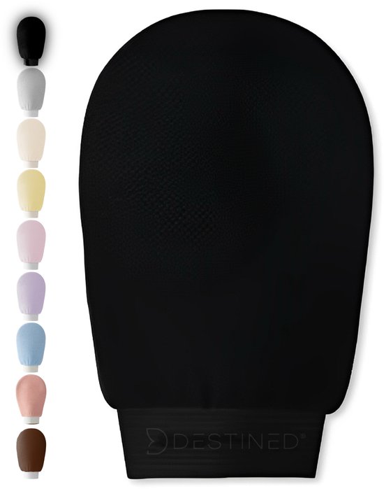 Destined® Exfoliating Glove - Scrub Handschoen - Lichaam & Gezicht - Scrub Detox - Verwijderen Van Dode Huidcellen - Midnight