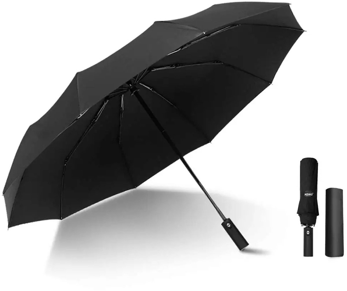 Stormbestendige Paraplu – Automatische Pocket Paraplu – Compact & Draagbaar – Stormbestendig - Winddichte Duurzame Paraplu - 98 cm – Voor Heren & Dames - Zwart