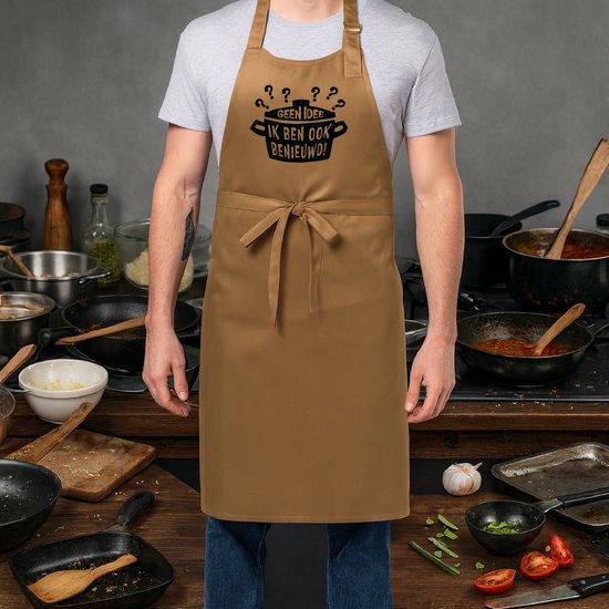 Tablier de cuisine Chef Croquette - Tablier de cuisine avec texte - Vaderdag des Pères Fête des Mères Anniversaire Anniversaire - Beige