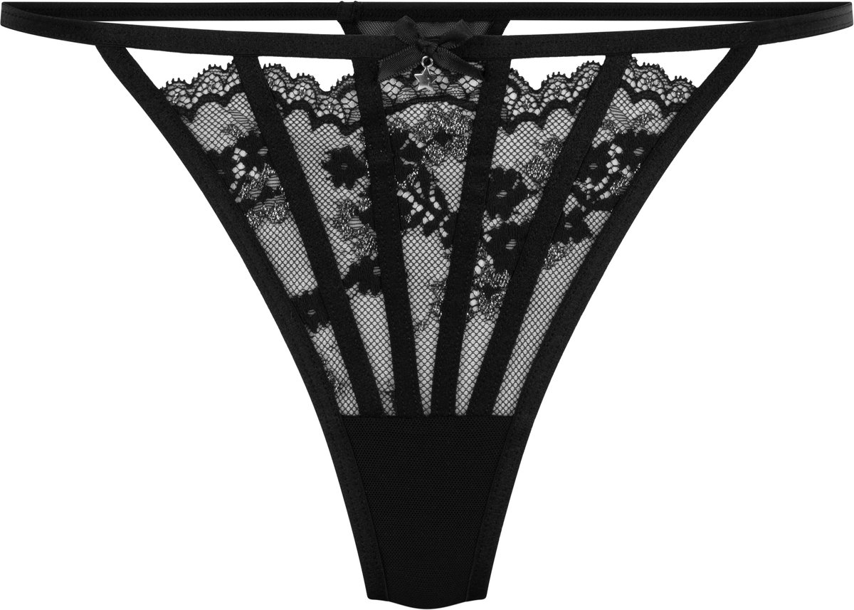 Hunkemöller Dames Lingerie String Maxima - Zwart - maat L
