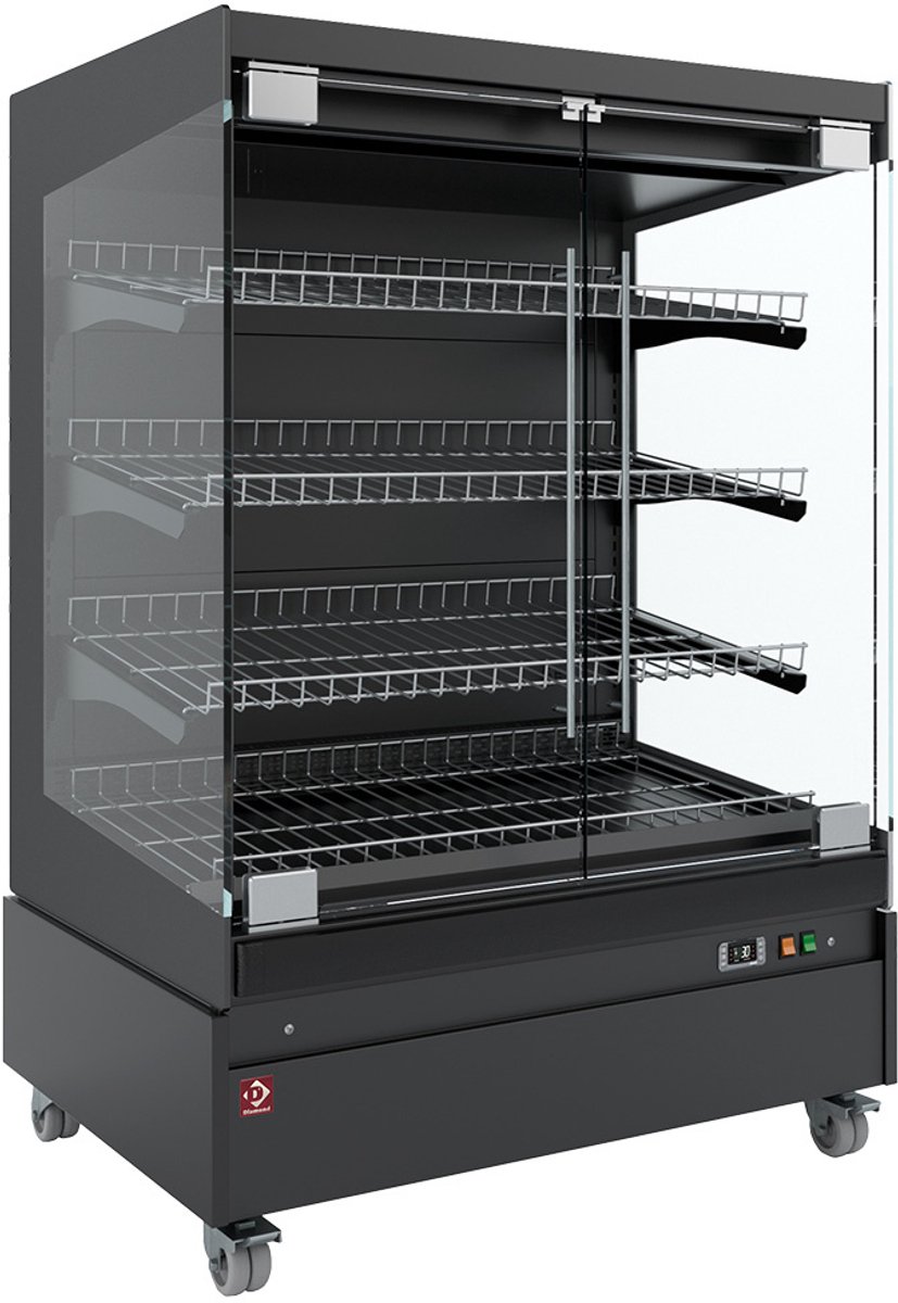 Diamond Verwamd Wandmeubel - AOSTA LINE - Zwart - 65°C/80°C - 4 Niveaus - Zelfbediening - 230V - Wielen - 1000x741x1497mm