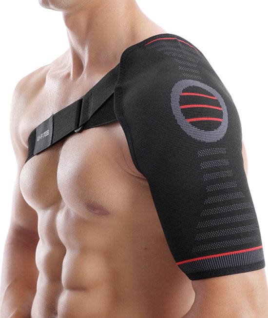 U Fit One Compressie Schouder Brace - Verstelbare Schouderbandage - Unisex - Orthopedische Schouderbrace - Zwart - L/XL