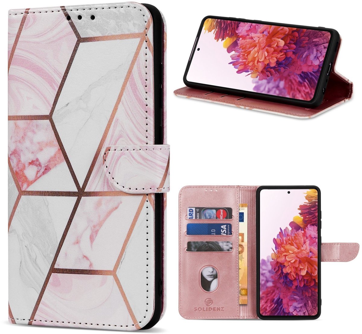 Solidenz hoesje - Geschikt voor Samsung Galaxy S25 Ultra - Bookcase - Marmer