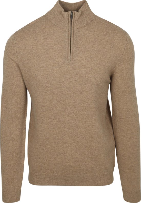 Pull demi- Zip Steppin' Out en laine mérinos beige - Taille M - Homme - Pulls