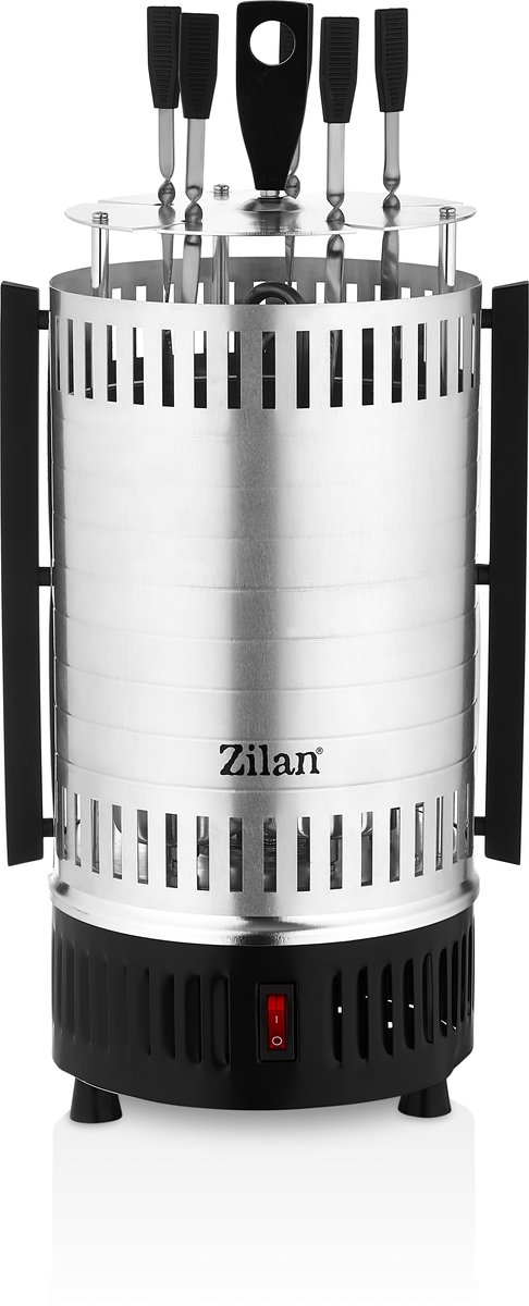 Zilan Verticale BBQ Grill & Elektrische Rotisserie - 900W - Draaibare Spiezen - RVS Kebab Grill voor Vlees, Vis & Groente — afbeelding 2