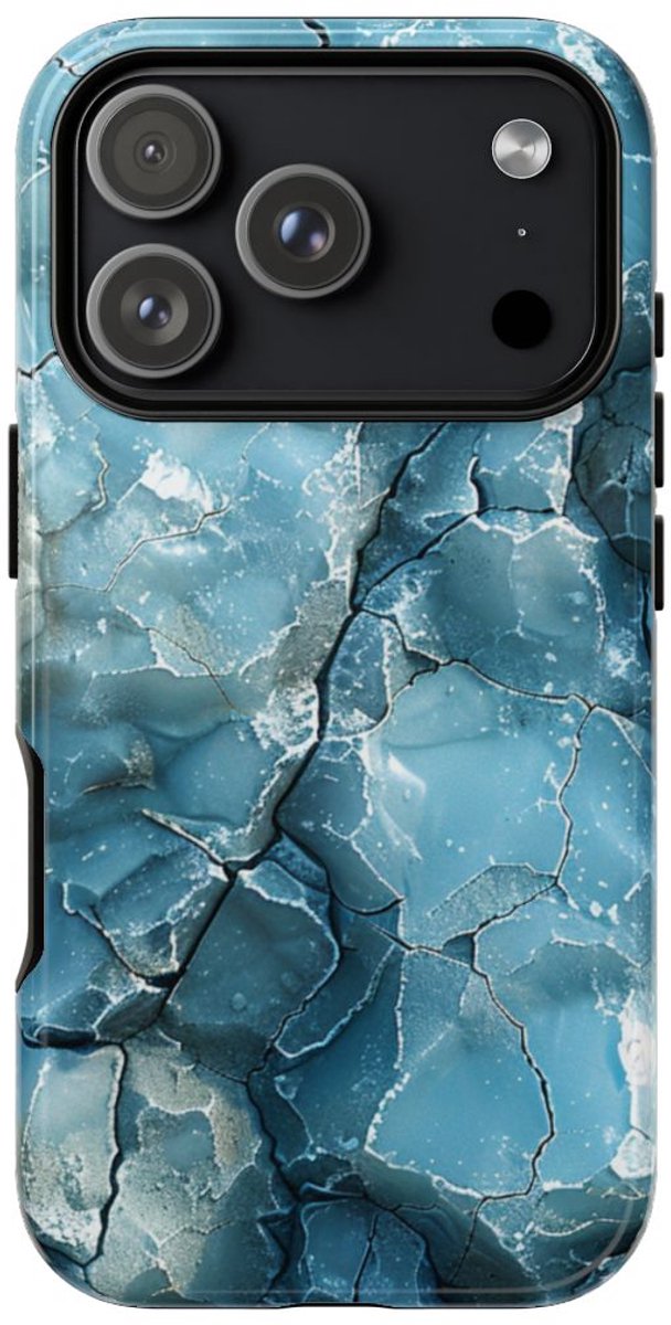 IJzige Fractalstructuur met Grunge – Telefoonhoesje Geschikt voor iPhone 17 Pro