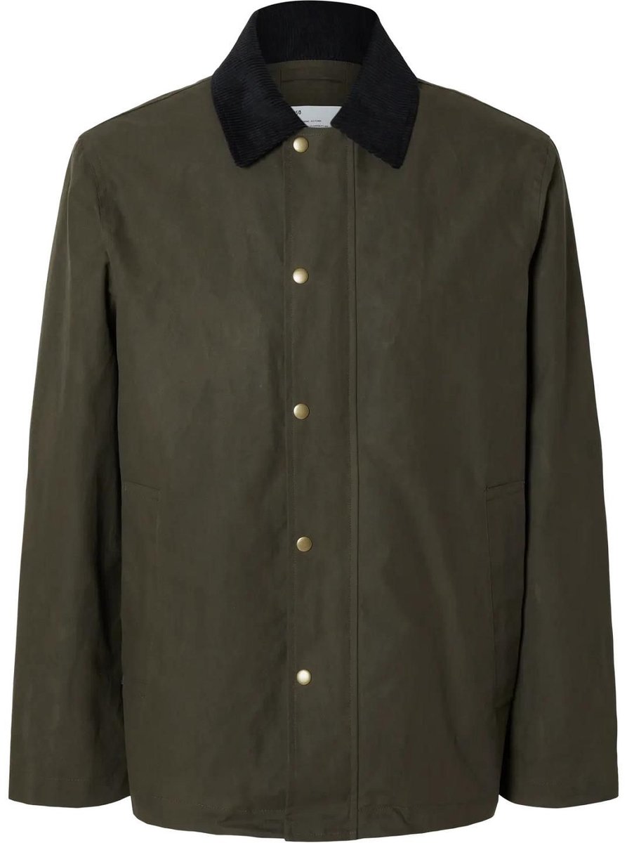 Selected Homme Walter Waxed Cotton 2.0 Jacket Grape Leaf Creme