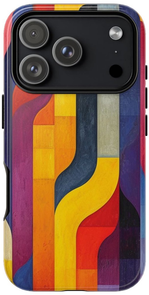 Kleurrijk Abstract Geometrisch Patroon – Telefoonhoesje Geschikt voor iPhone 17 Pro